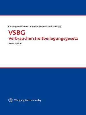 cover image of VSBG--Verbraucherstreitbeilegungsgesetz